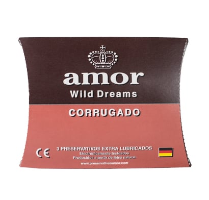 PRESERVATIVO AMOR CROWLING MARRON X3 UNIDADES.