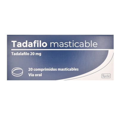 Tadafilo Masticable 20 mg 20 Comprimidos Masticables
