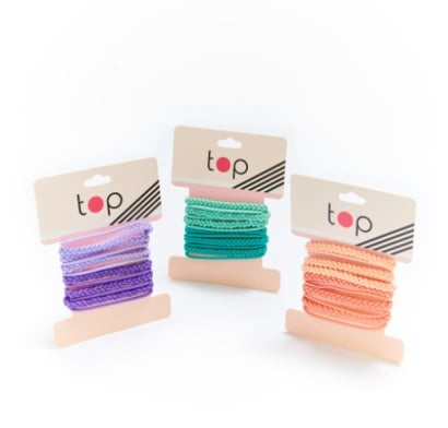 Gomitas de Pelo Finas Tranzadas Top 12 Unidades Colores Surtidos