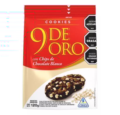Galleta 9 de Oro Chips Chocolate Blanco 120 g