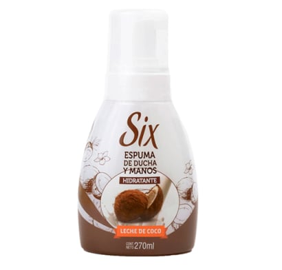 ESPUMA DE DUCHA Y MANOS SIX LECHE DE COCO