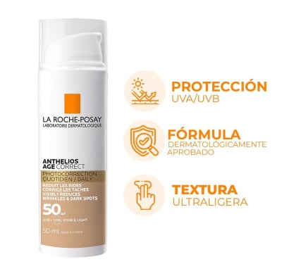 Protector Solar La Roche Posay Anthelios UV Daily Antiedad con Color FPS50 50 ml