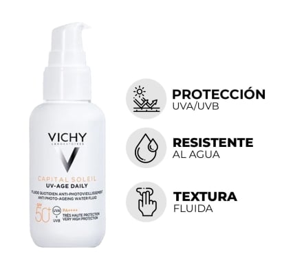 Protector Solar Vichy UV Age FPS50+ sin Color 40 ml