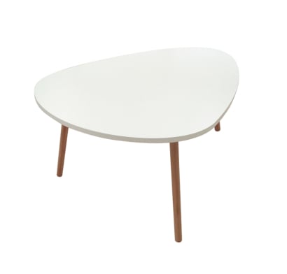 Mesa Céntrica Triangular Bamboo Blanca