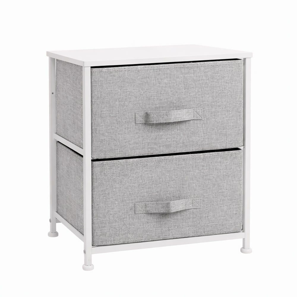 Mueble 2 Cestos Tela y Acero Gris