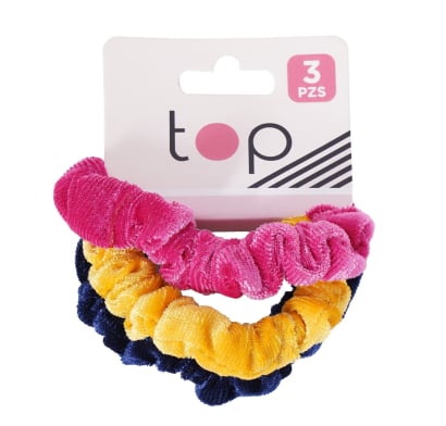 Gomitas para el Pelo Top Terciopelo Diferentes Colores 3 Unidades