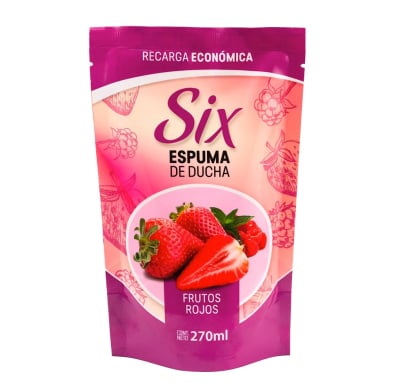 Jabón en Espuma de Ducha Six Frutos Rojos para Manos Refill 270 ml