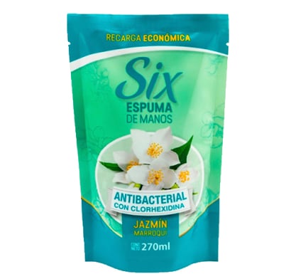 Jabón en Espuma de Ducha Six Jazmín para Manos Refill 270 ml