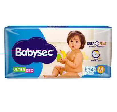 Pañales Babysec Ultra Sec M 34 Unidades