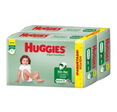 Pañales Huggies Flexi Comfort XG 104 Unidades