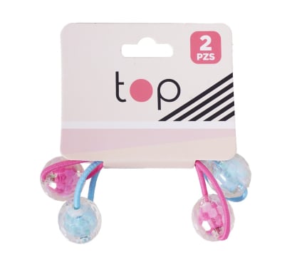 Gomitas de Pelo Top Elásticas con Perlas 2 Unidades Colores Surtidos