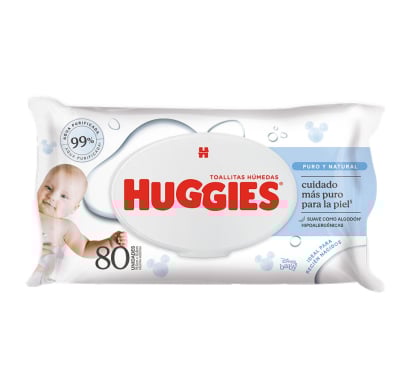 Toallitas Húmedas Huggies Puro & Natural 80 Unidades
