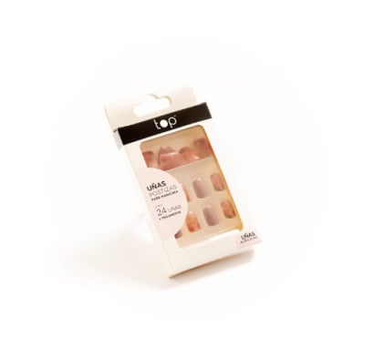 Uñas Postizas Top con Pegamento Rosas 24 Piezas