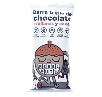 Barrita Rebel Nuts Triple Chocolate y Avellanas 40 g