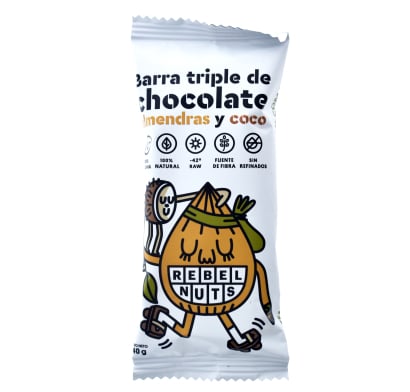 Barrita Rebel Nuts Triple Chocolate y Almendras 40 g