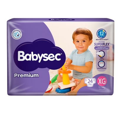 Pañales Babysec Premium XG 24 Unidades