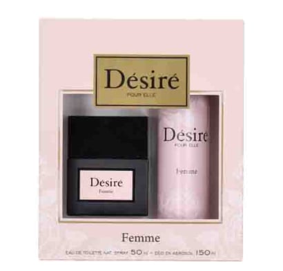 PERFUME DESIRE FEMME EDT 50ML + DESODORANTE 1EDT 50ML