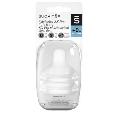 Tetina Suavinex SX Pro Silicona Flujo S +0 Meses 2 Unidades