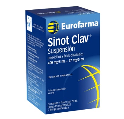 Sinot Clav 400 mg/ 57 mg Suspensión 70 ml