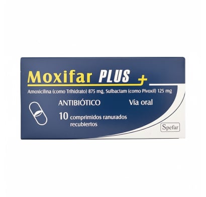 Moxifar Plus 875 mg/125 mg 10 Comprimidos Ranurados Recubiertos