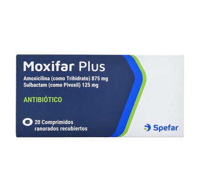 Moxifar Plus 875 mg/ 125 mg 20 Comprimidos Ranurados Recubiertos