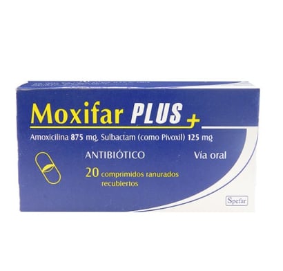 Moxifar Plus 875 mg/ 125 mg 20 Comprimidos Ranurados Recubiertos