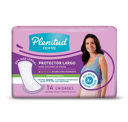 Protectores Diarios Plenitud Femme Leve Antibacterial 14 Unidades