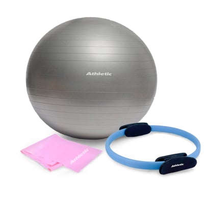 Combo Pilates Athletic Pelota 65 cm + Anillo + Banda Elástica