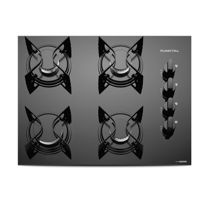 Anafe a Gas Empotrable Punktal PK-AG848 Mesada Vidrio 4 Hornallas