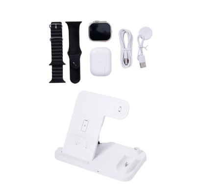 Combo Reloj Inteligente H88 Ultra Tws y Cargador Inalámbrico 4 en 1 Rápido