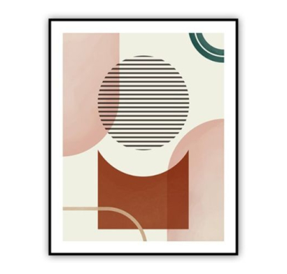 Cuadro Farma Hogar Marco Negro Geométrico 40 x 50 cm