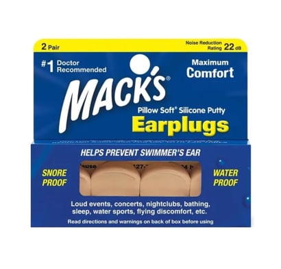 Tapones de Oídos de Silicona Moldeable Mack's 4 Unidades