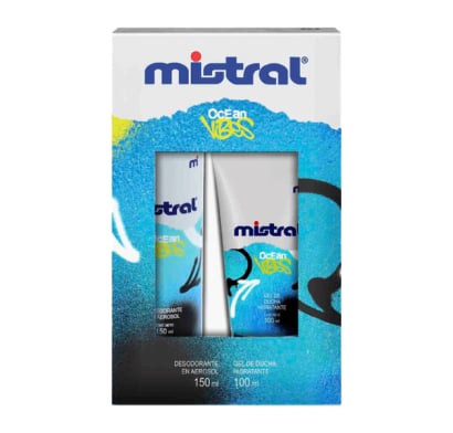 Pack Mistral Ocean Vibes Desodorante en Aerosol 150 ml + Gel de Ducha 100 ml