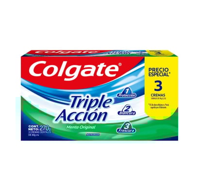 Pasta de Dientes Colgate Triple Acción 90 g 3 Unidades