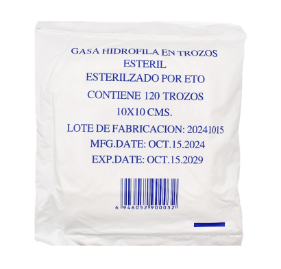 Gasa Estéril 10 x 10 cm 120 Capas