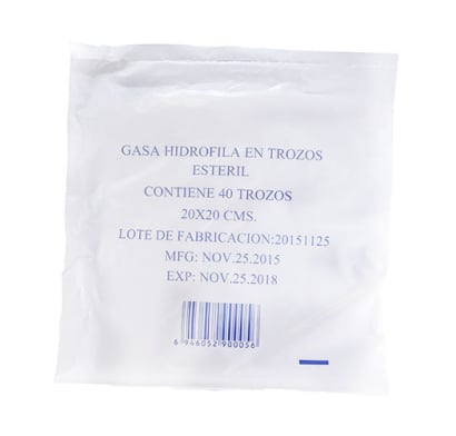 Gasa Estéril 20 x 20 cm 40 Capas