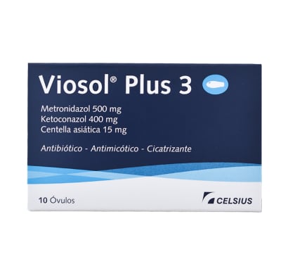 Viosol Plus 3 500 mg/400 mg/15 mg 10 Óvulos