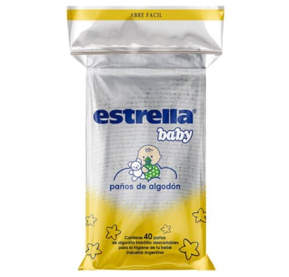 Paños de Algodón Estrella Baby 40 Unidades