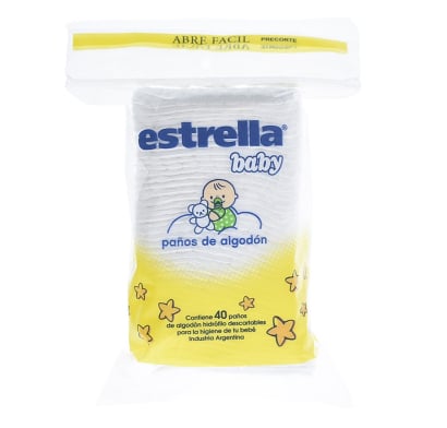 Paños de Algodón Estrella Baby 40 Unidades