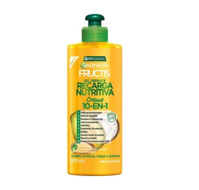 Crema para Peinar Fructis 10 en 1 Recarga Nutritiva 300 ml
