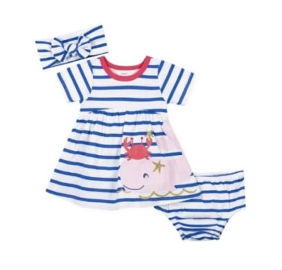 Set de 3 Piezas Gerber Vestido Ballena Nena 18 Meses