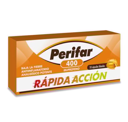 Perifar 400 mg 10 Cápsulas Blandas de Rápida Acción