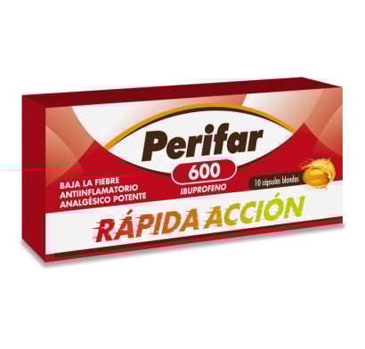 Perifar 600 mg 10 Cápsulas Blandas de Rápida Acción