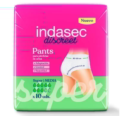 Pañales para Adultos Indasec Super Pants L 10 Unidades