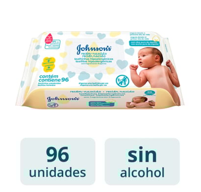 Toallitas Húmedas Johnson's Baby Recién Nacido 96 Unidades