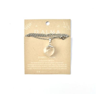 Collar D'alma Simple con Cuarzo Cristal