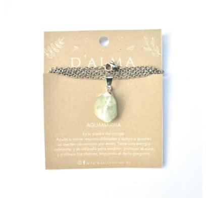 Collar D'alma Simple con Aguamarina