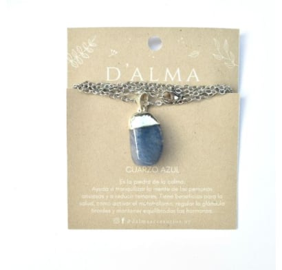 Collar D'alma Simple con Cuarzo Azul
