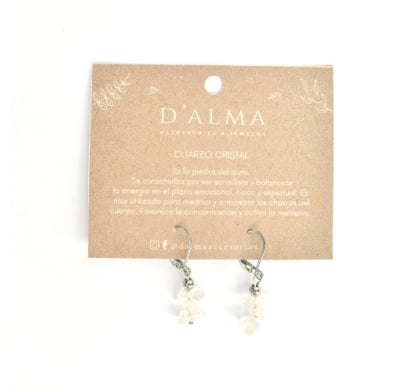 Caravanas D'alma Simples con Cuarzo Cristal