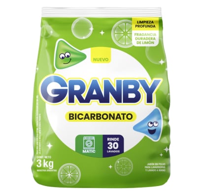 Jabón en Polvo Granby Lavado Total 3 kg